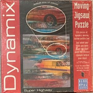 Dynamix Moving Jigsaw Puzzle 250 Pc 13”x12” Super Highway Cars Dugald Keith NIB